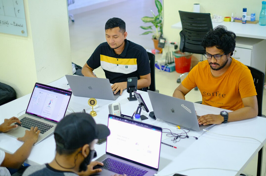 corporate office with programmers